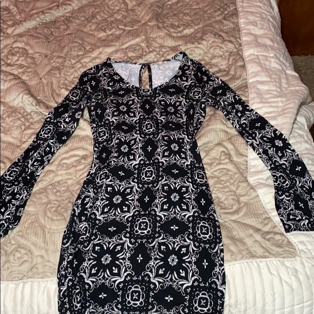 black and white dress